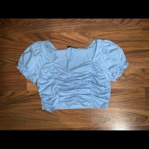 Blue crop top